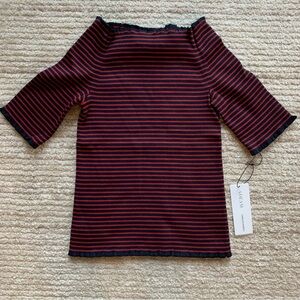 ADEAM Yama Sweater Striped Navy/Red NWT Size Medium